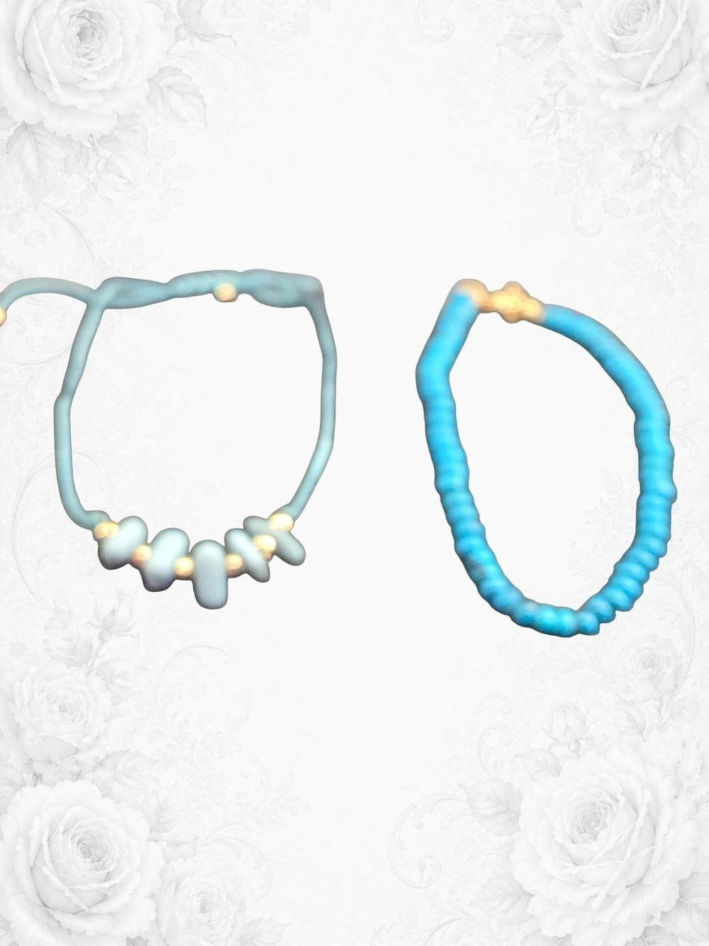 Beaded Adjustable Bracelet Set - Blue